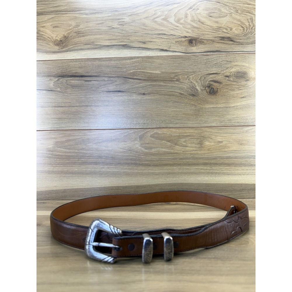 Lucchese Classics Smooth Ranch Hand Tapered Belt Mens 44 Brown Cowboy W4252
